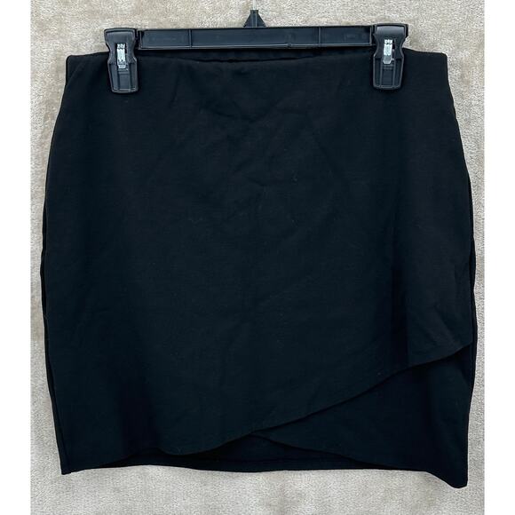 Sezane Skirt Women 2XL Black Calvi Mini Wrap Pull On Stretch Classic Comfortable - Picture 1 of 6